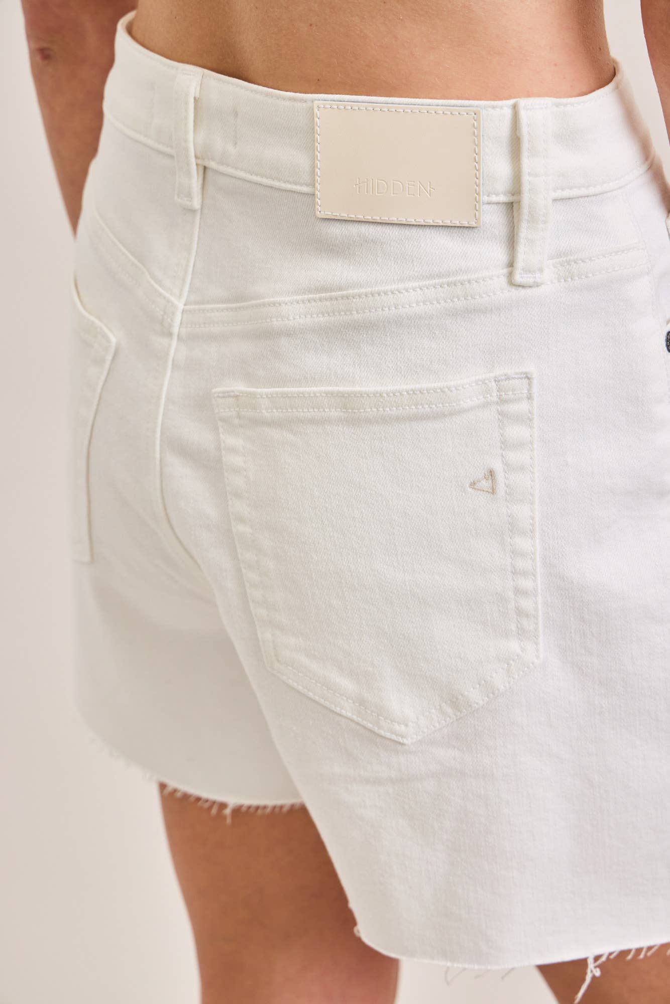 White Clean Cut Shorts