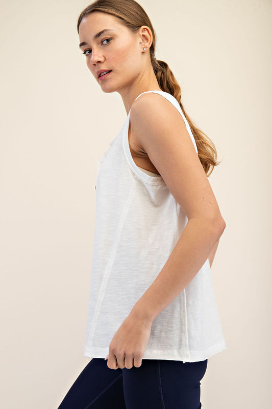 Mineral Washed Henley Tank