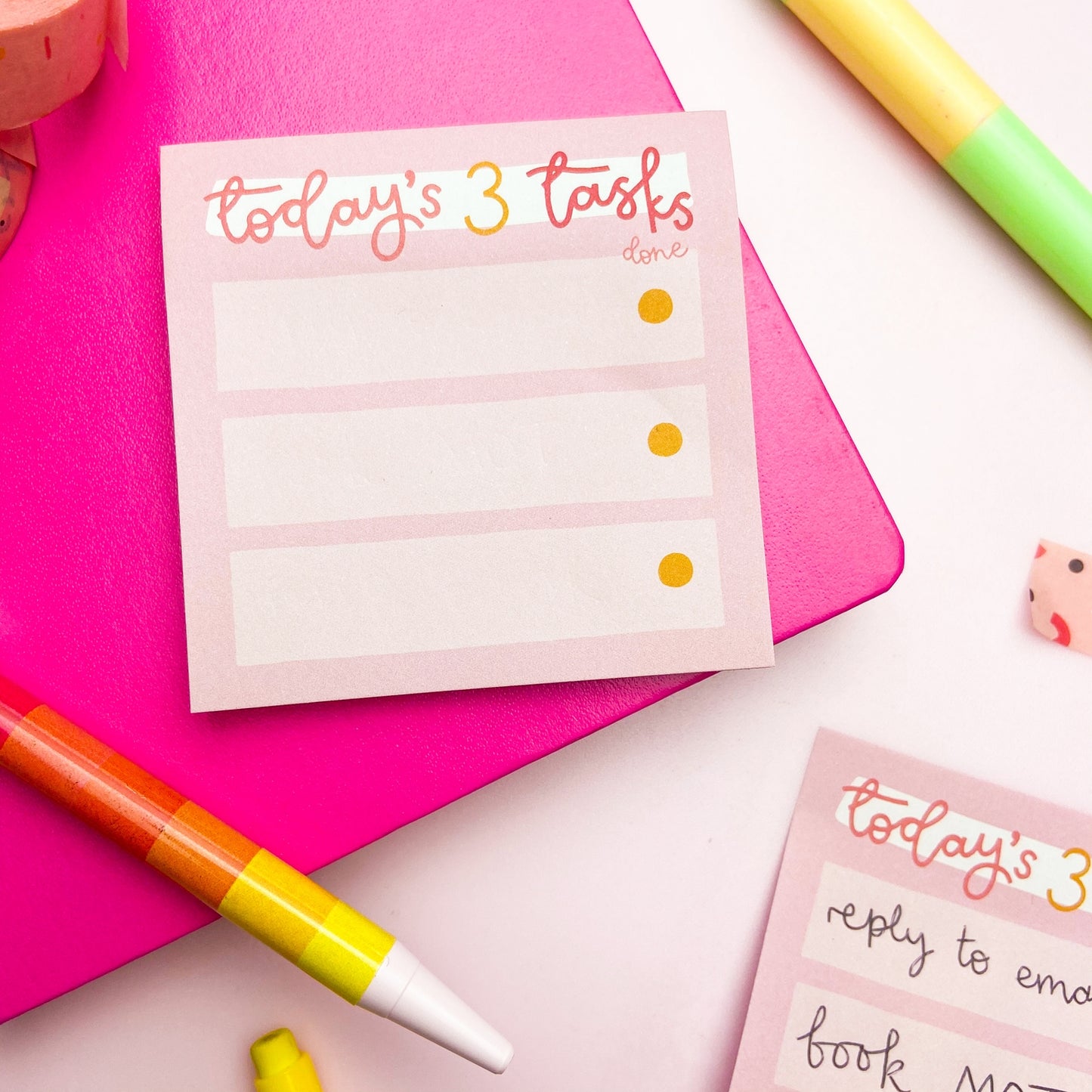 Memo Pad - Today's 3 Tasks