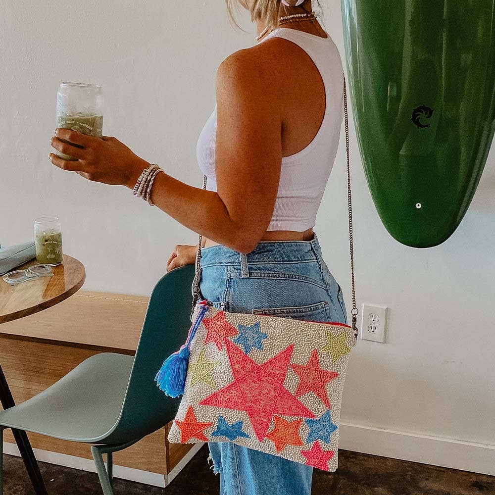 Star Beaded Clutch Purse
