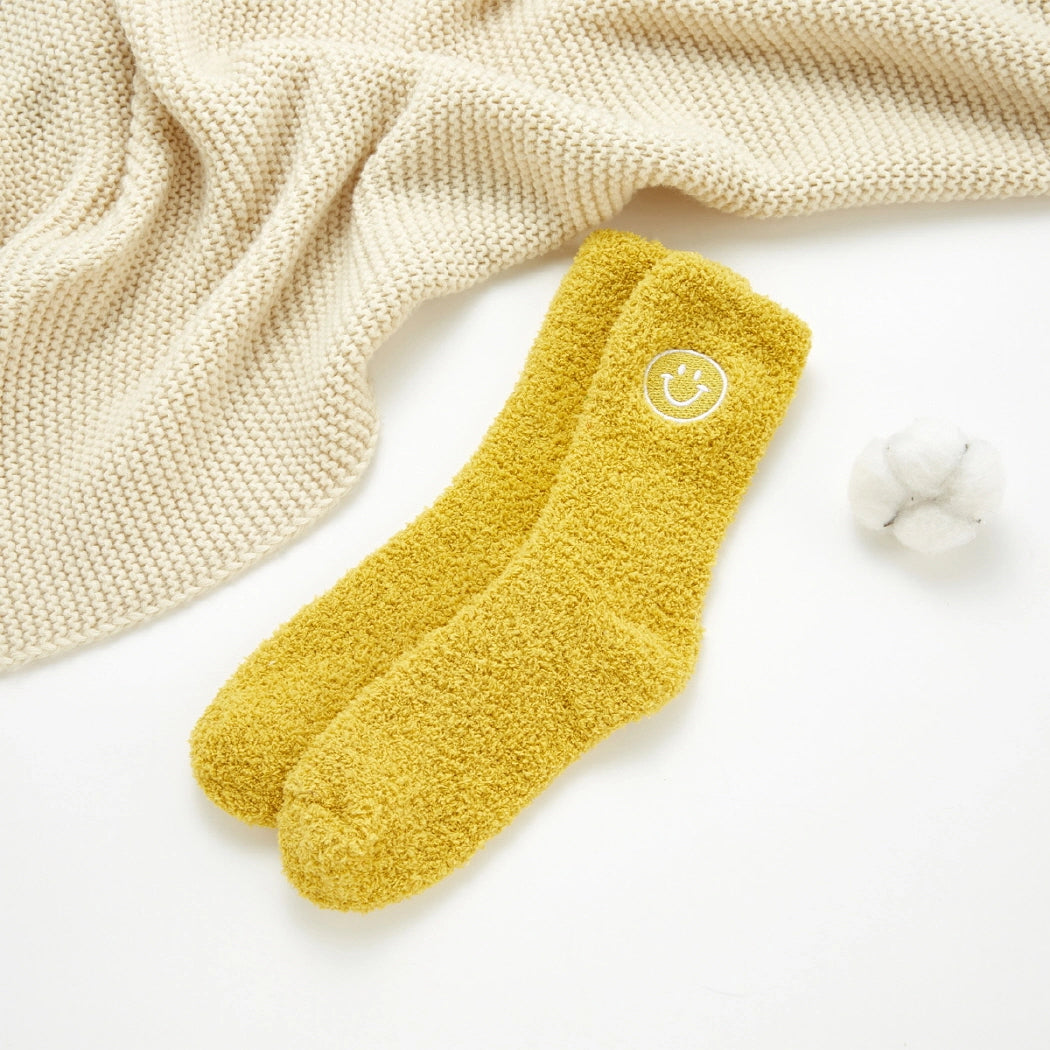 Soft Smiley Face Crew Socks