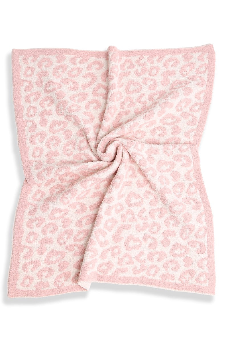 Kids Leopard Throw Blanket - Pink