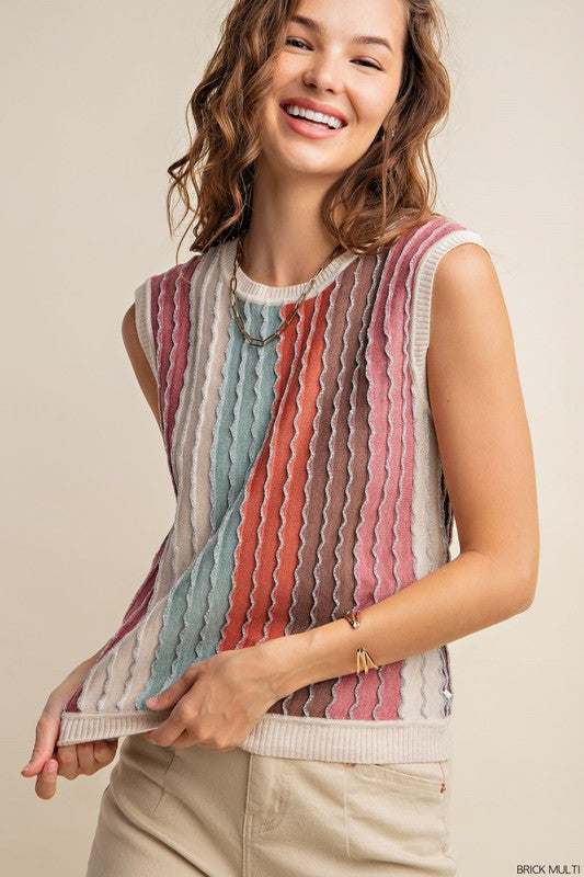 Multi Color Shimmer Sweater Tee