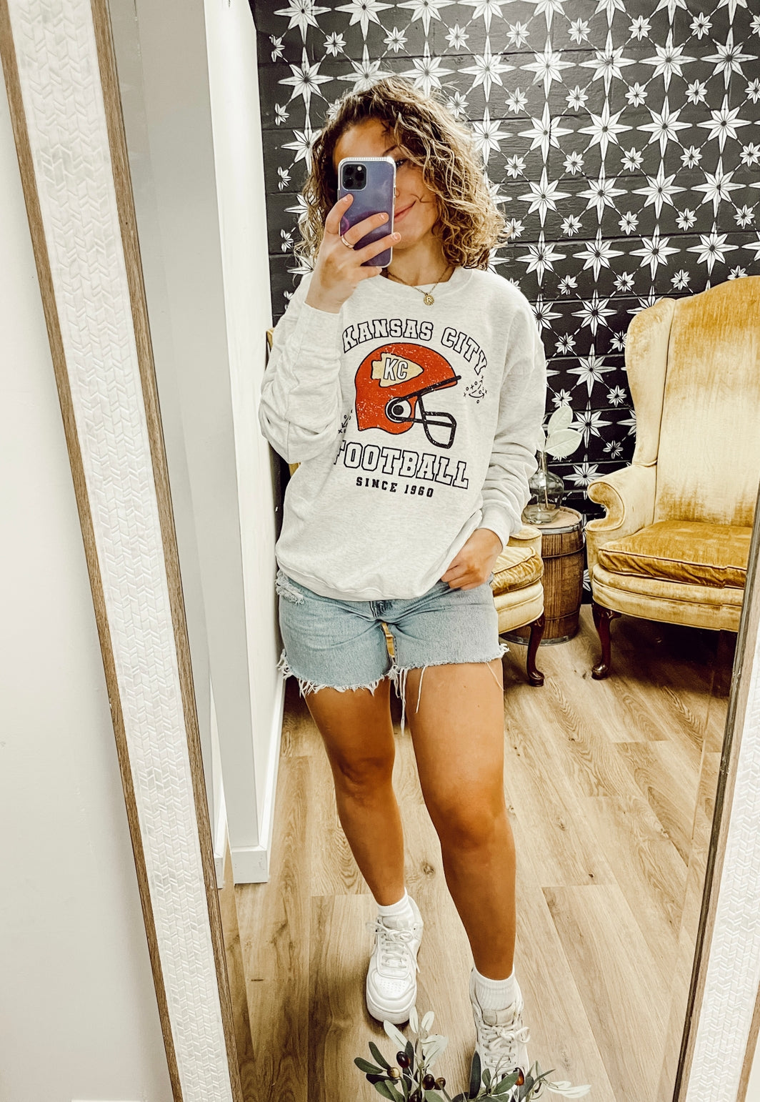 KC Football Helmet Crewneck