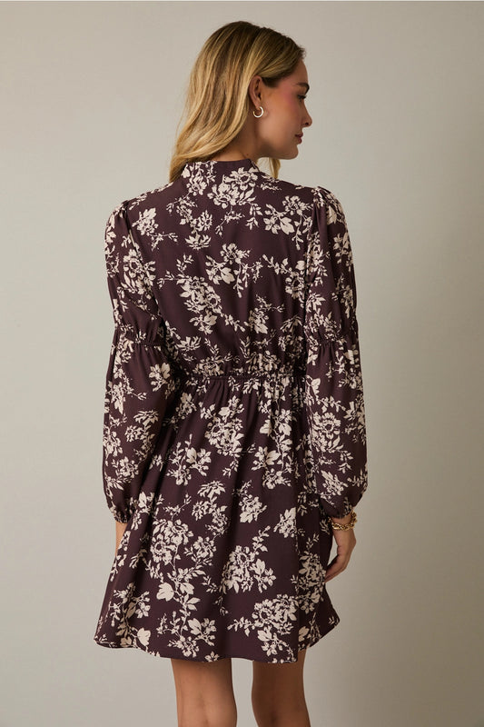 Long Sleeve Floral Mini Dress