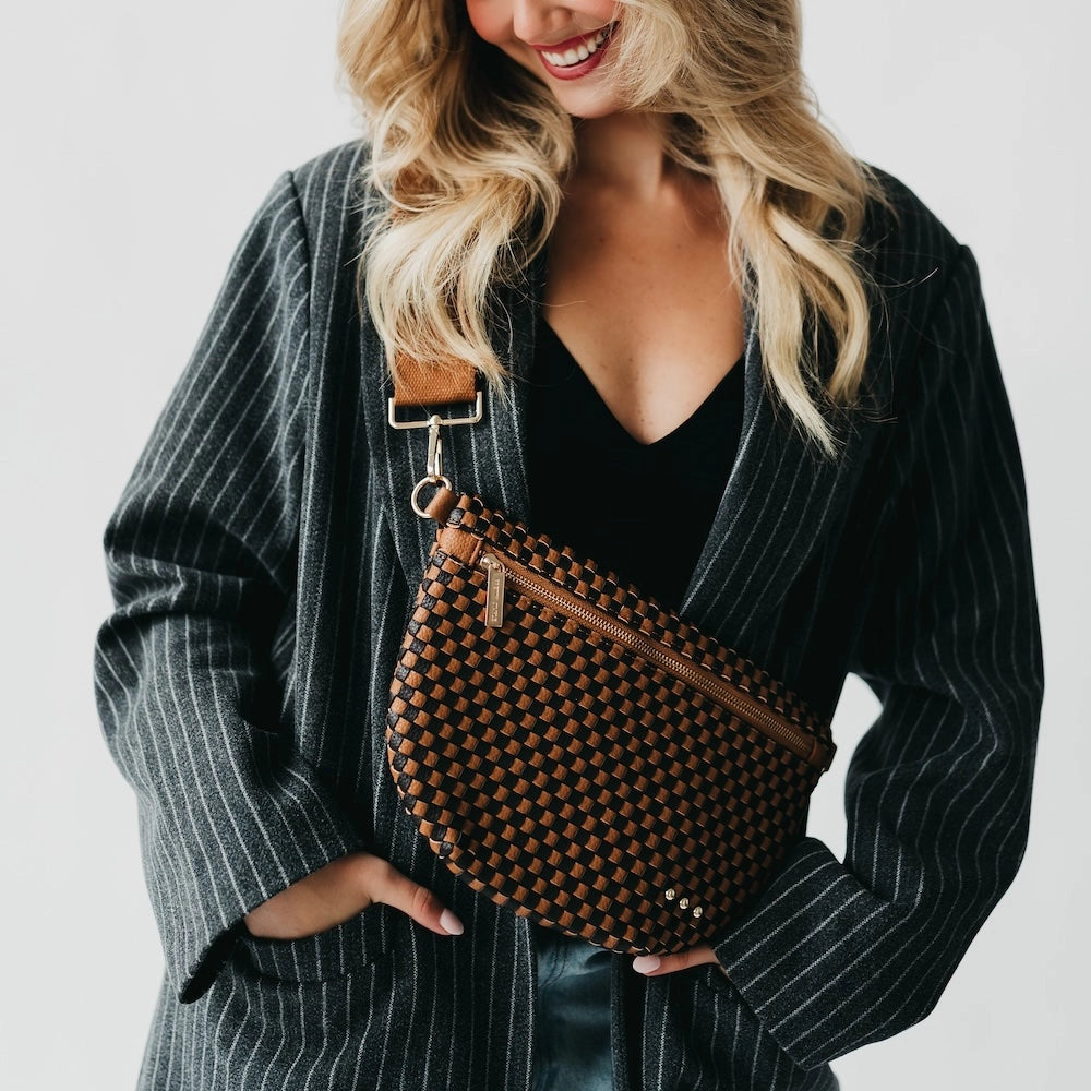 Checkered Coffee Westlyn Woven Bag