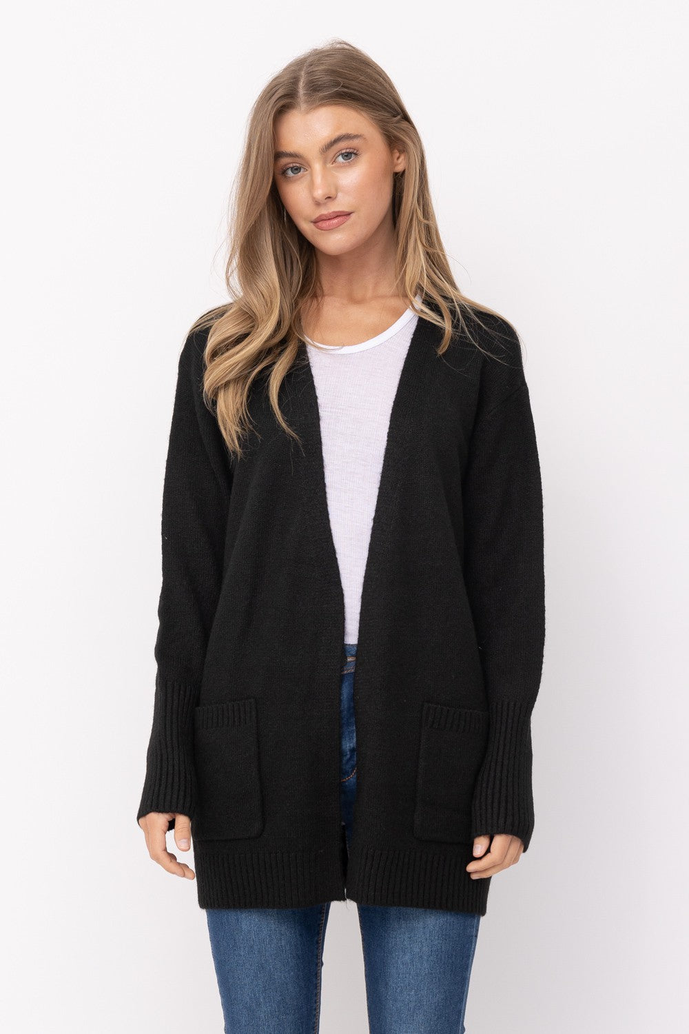 Open Knit Cardigan - Black