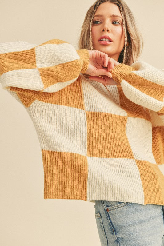 Oversized Checkered Pullover