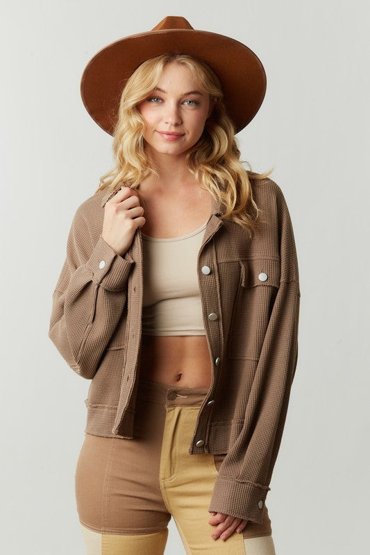 Waffle Thermal Crop Jacket