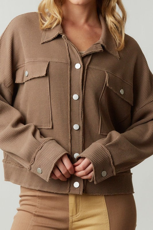 Waffle Thermal Crop Jacket