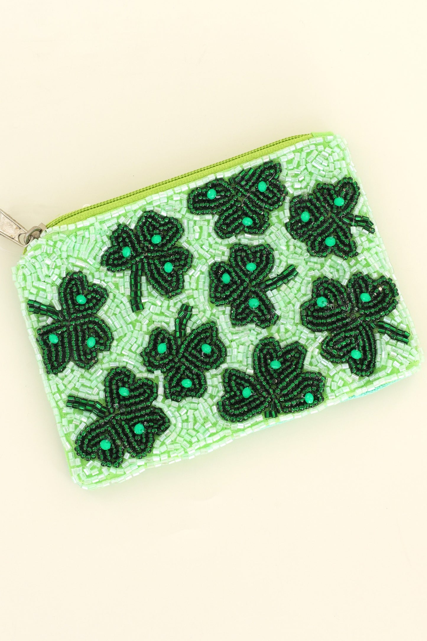 Shamrock Beaded Coin Bag