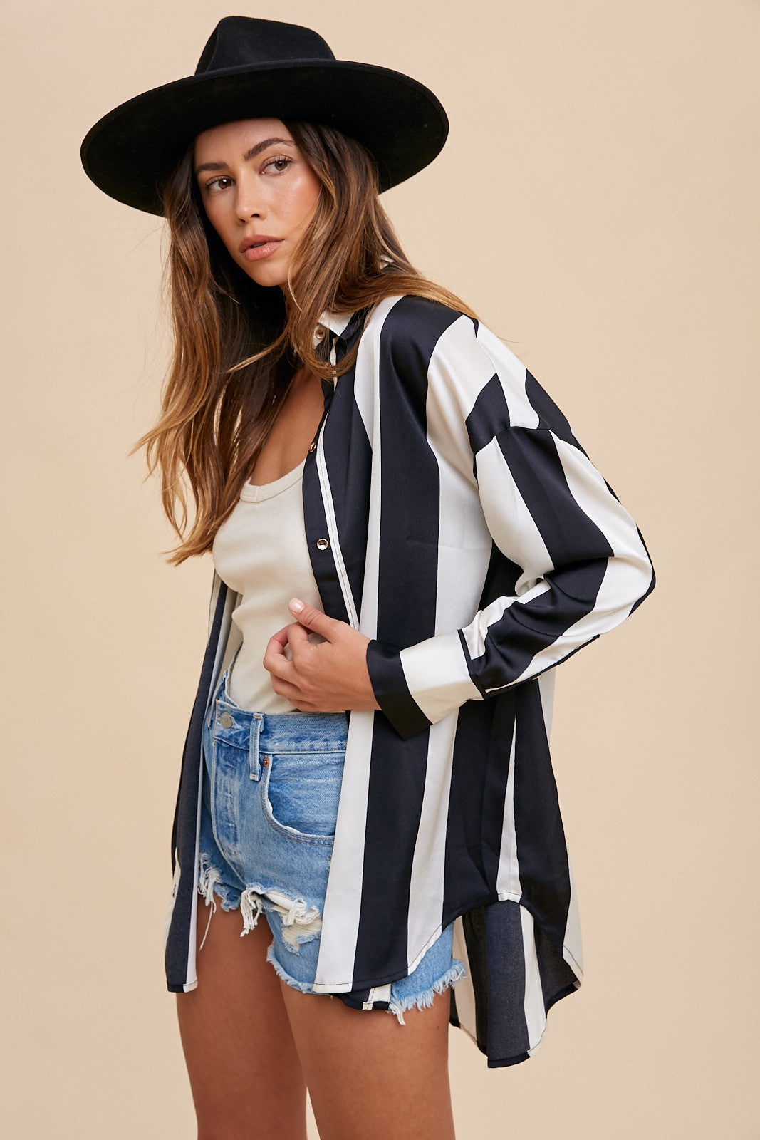 Striped Satin Blouse