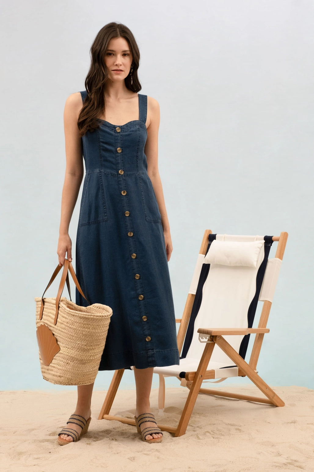 Chambray Button Down Dress