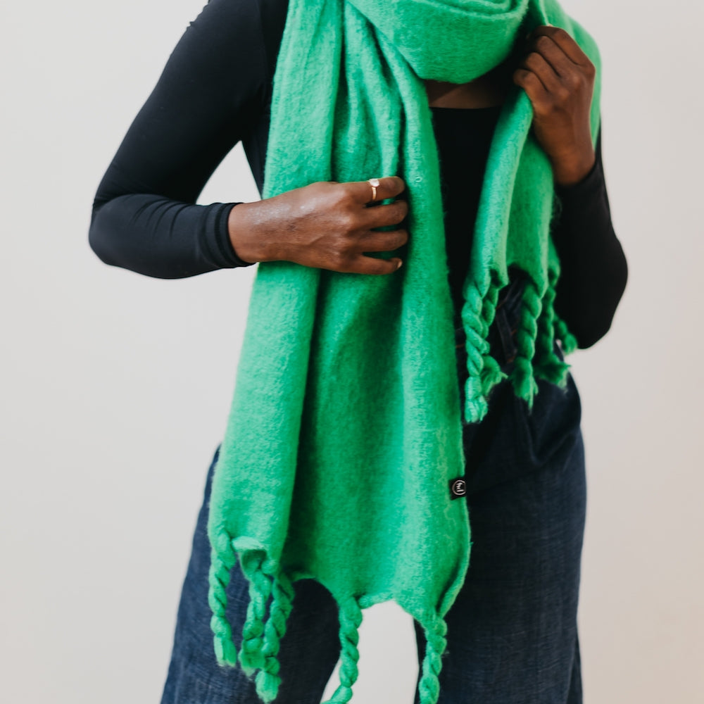 Fringe Scarf - Green