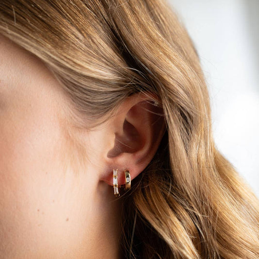 Crystal Huggie Hoop Earrings