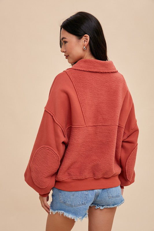Contrast Fleece 1/4 Zip Pullover