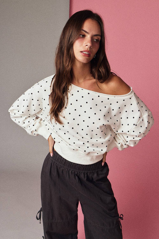 Soft Slouch Polka Dot Sweatshirt