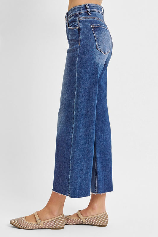 Mid Rise Crop Wide Jean