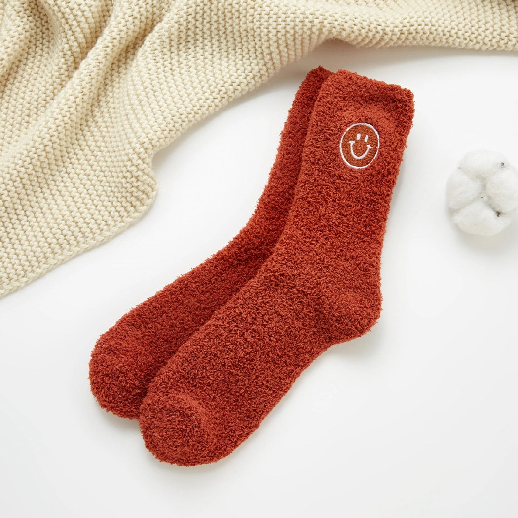 Soft Smiley Face Crew Socks