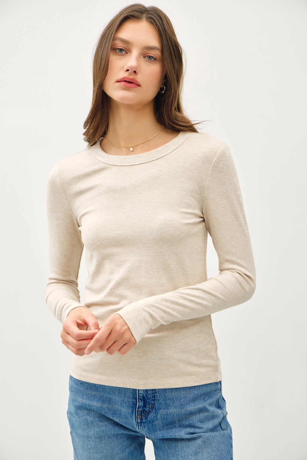 Round Neck Long Sleeve Top