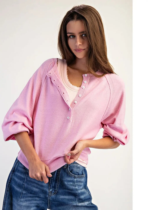 Cozy Button Pullover Sweater