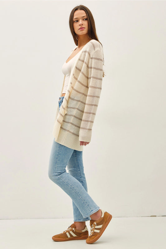 Breezy Knit Striped Cardigan