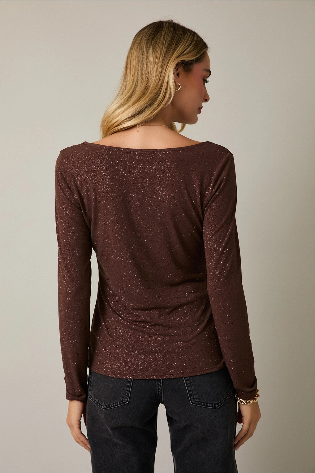 Square Neck Metallic Top