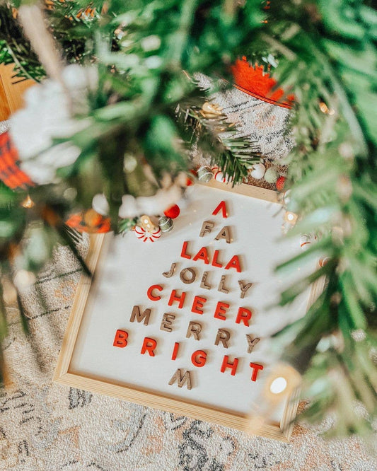 1" 200pc Faux Wood Dark Walnut Magnetic Letters