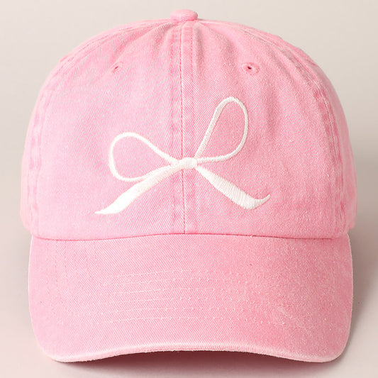 Bow Embroidered Baseball Cap