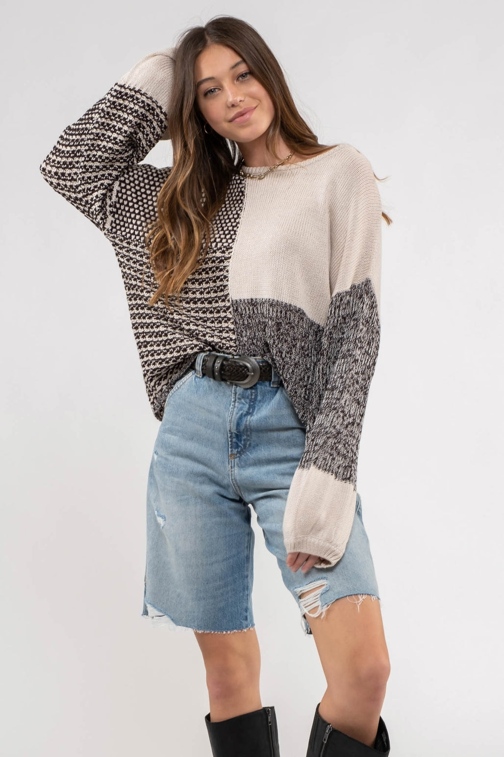 Colorblock Knit Sweater