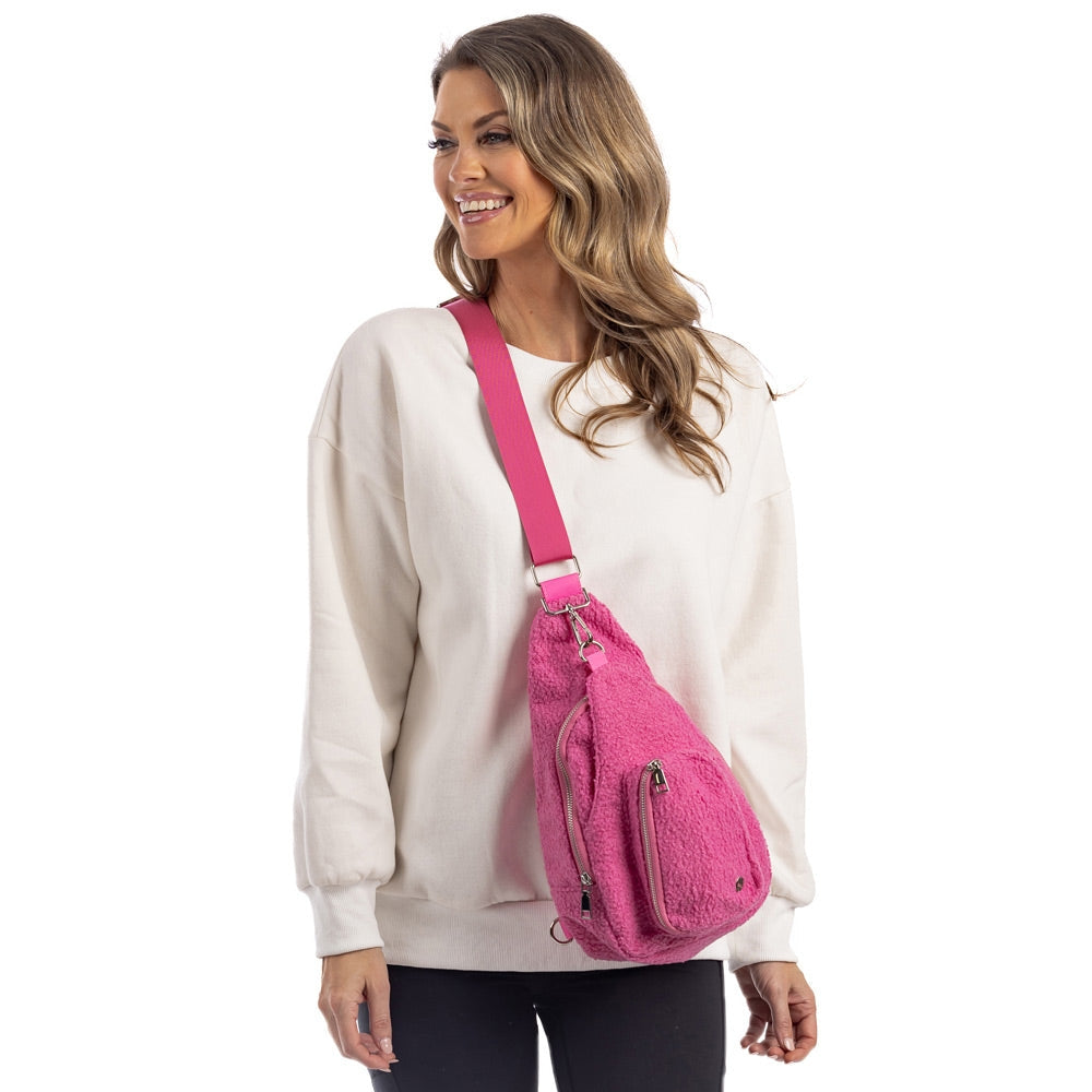 Sherpa Sling Bag - Pink
