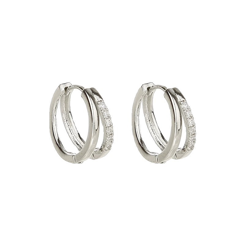 Double Hoop Huggies