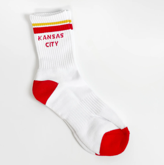 KC White Crew Socks
