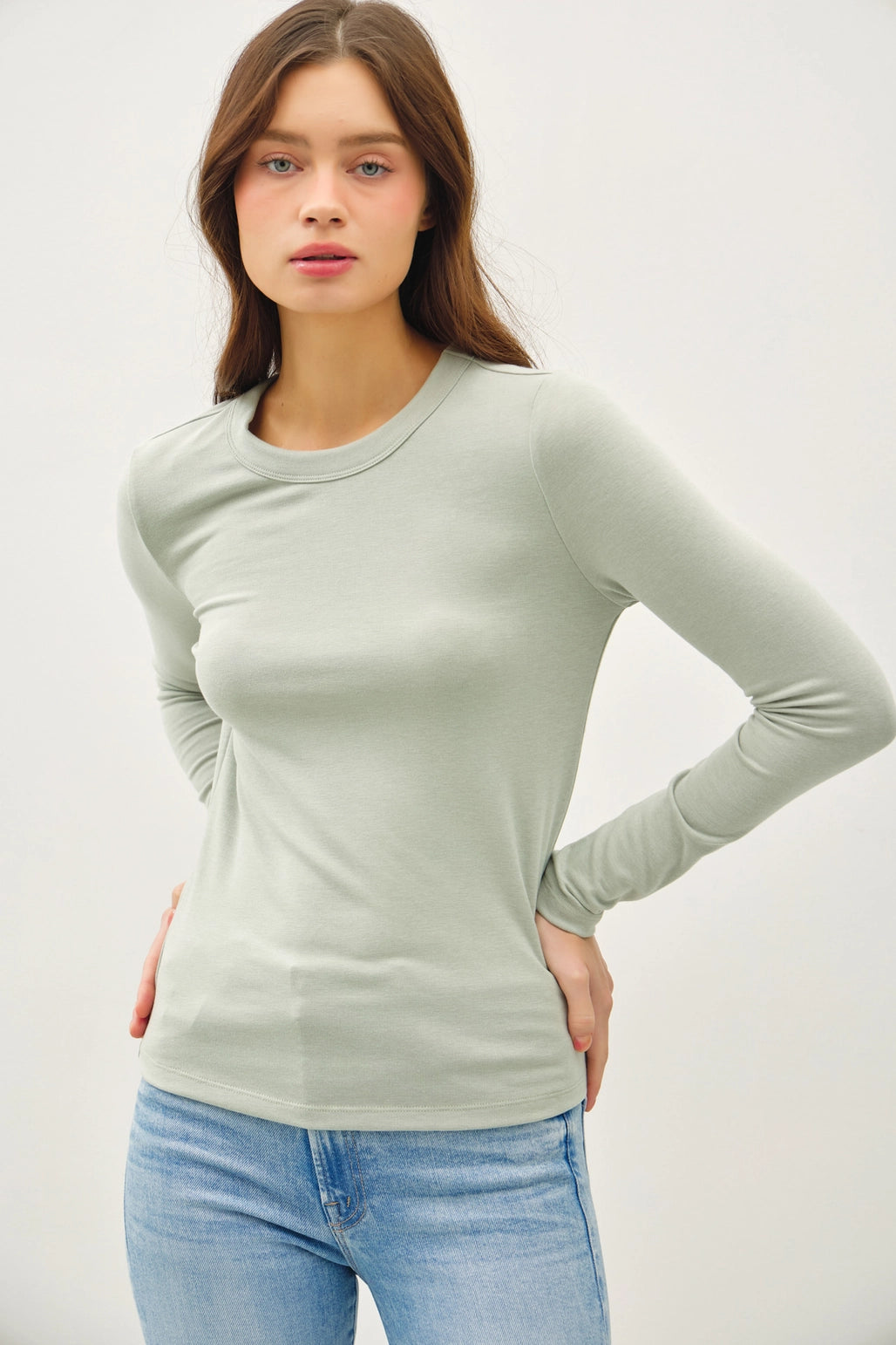 Round Neck Long Sleeve Top