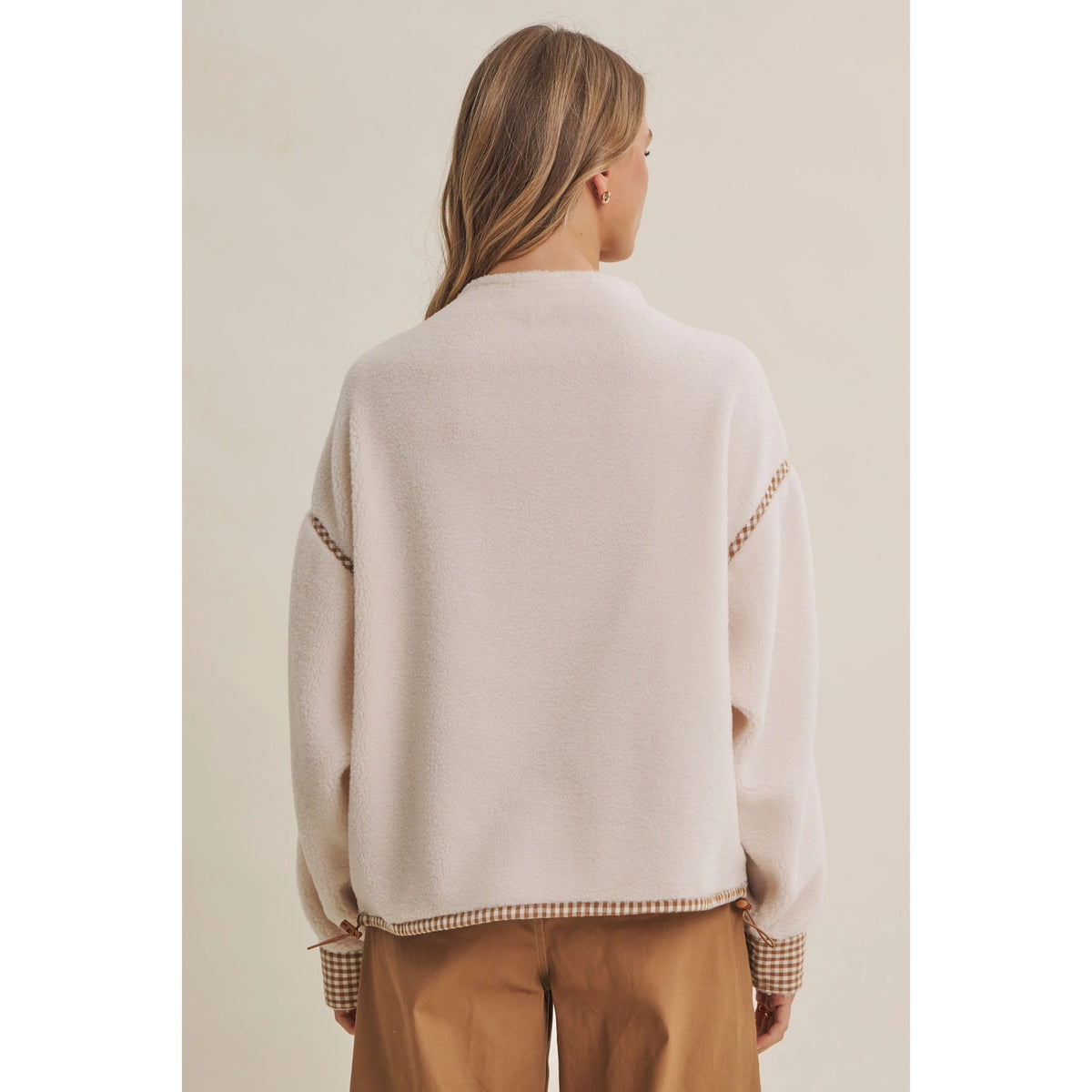 Aspen Gingham Trim Pullover