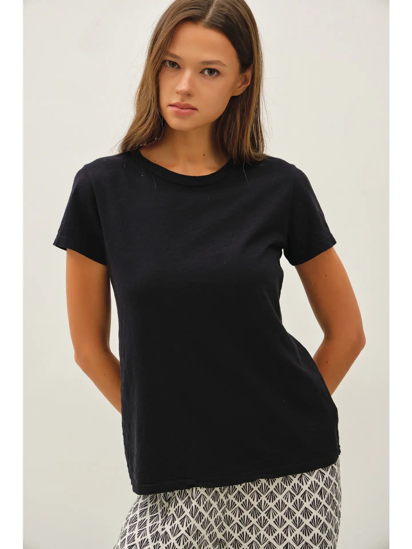 Vintage Wash Cotton Tee I Black
