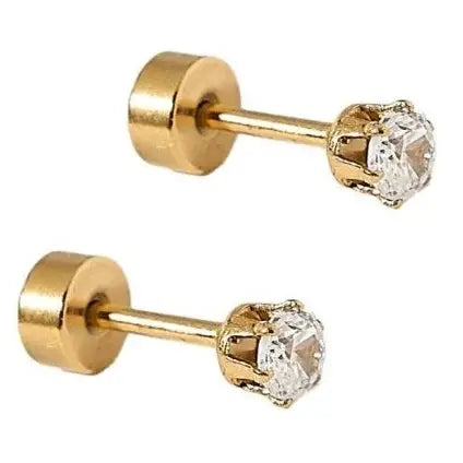 Screwback Stud Earrings - Micro Stud Gold
