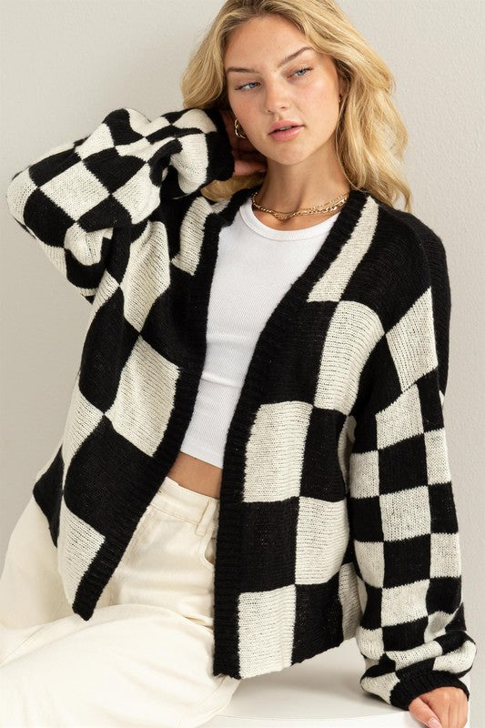 Be Bold Checkered Cardigan