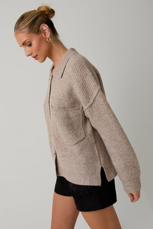 Button Down Sweater Jacket