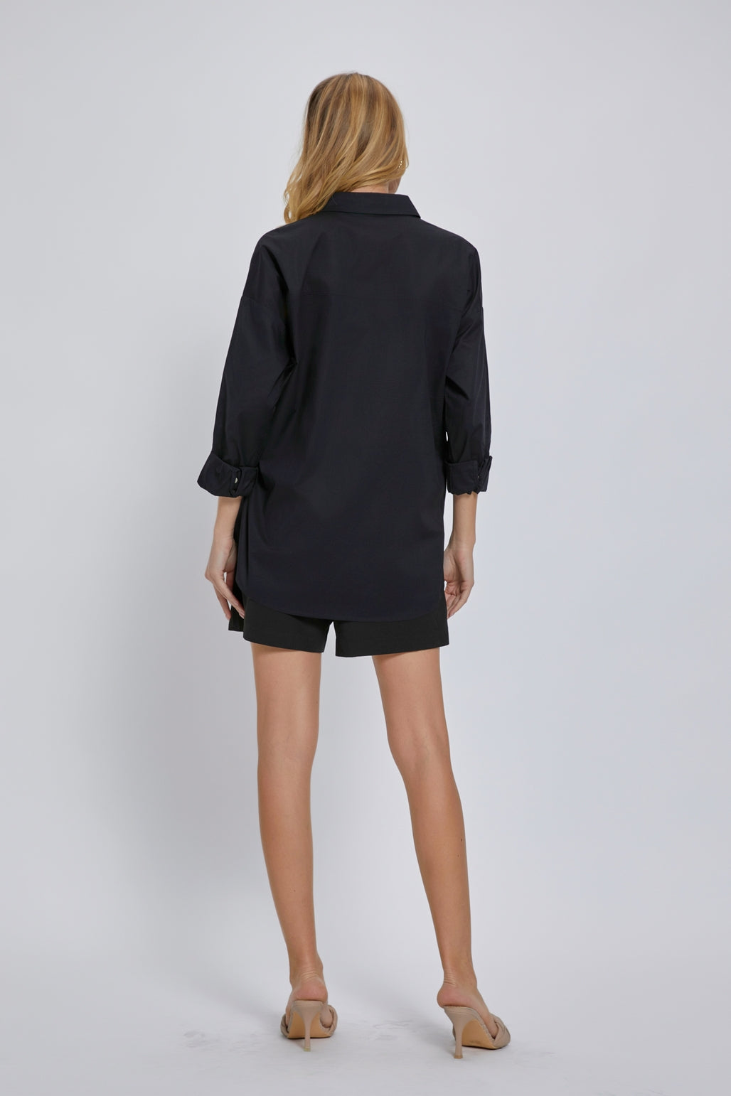 Oversized Poplin Shirt - Black