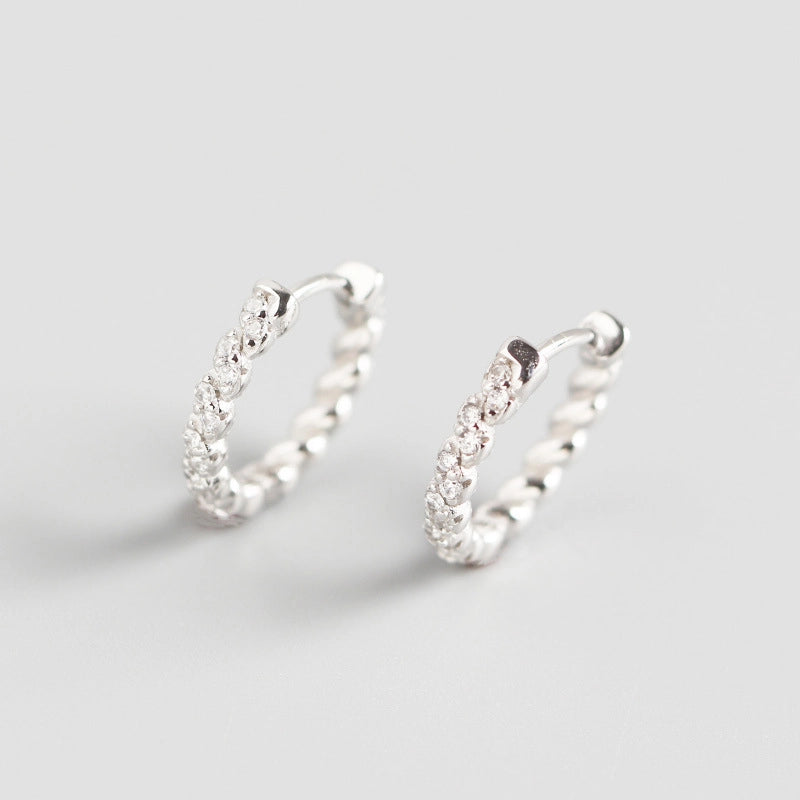 Silver Paved Earrings