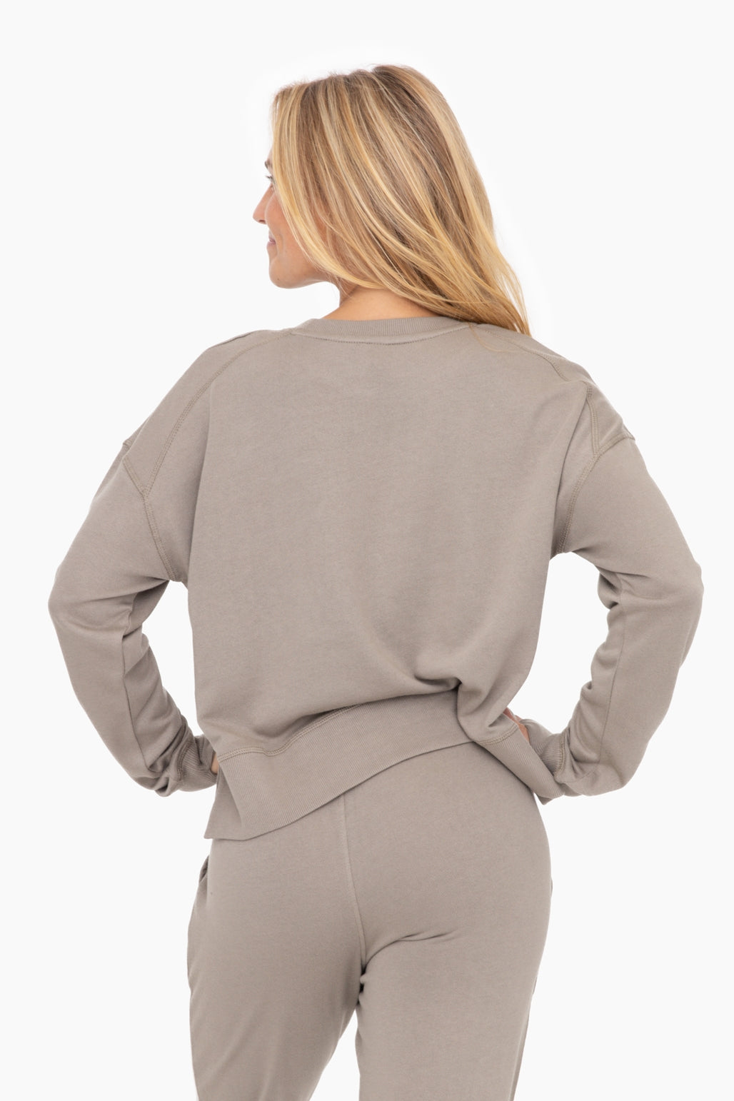 Organic Cotton Blend Crew Neck - Mushroom