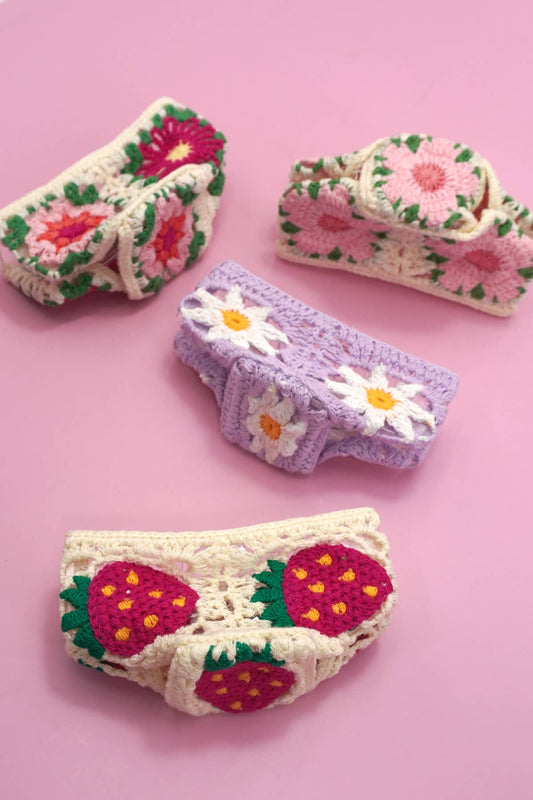 Floral Crochet Claw Clip