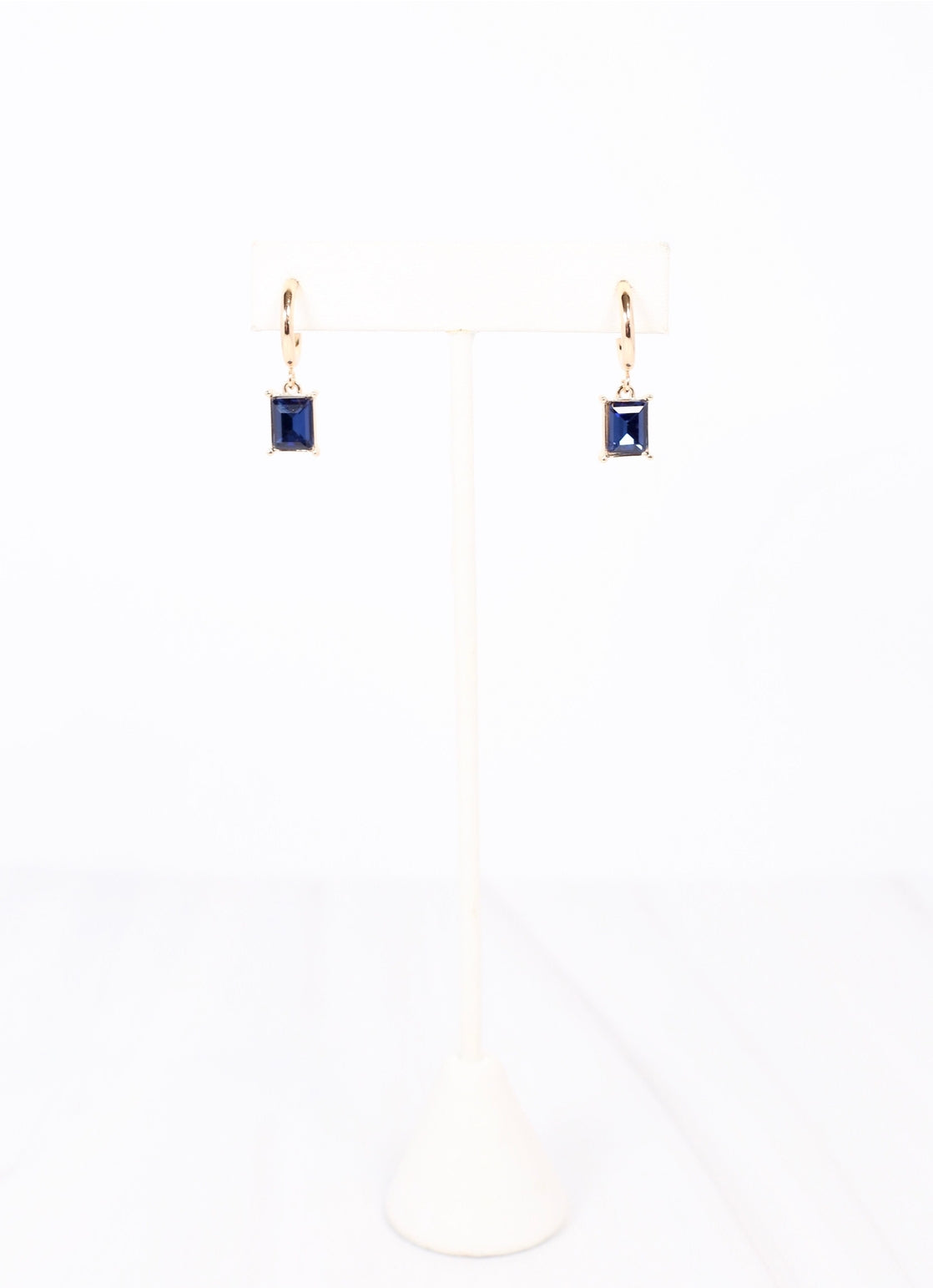 Navy Stone Drop Earrings