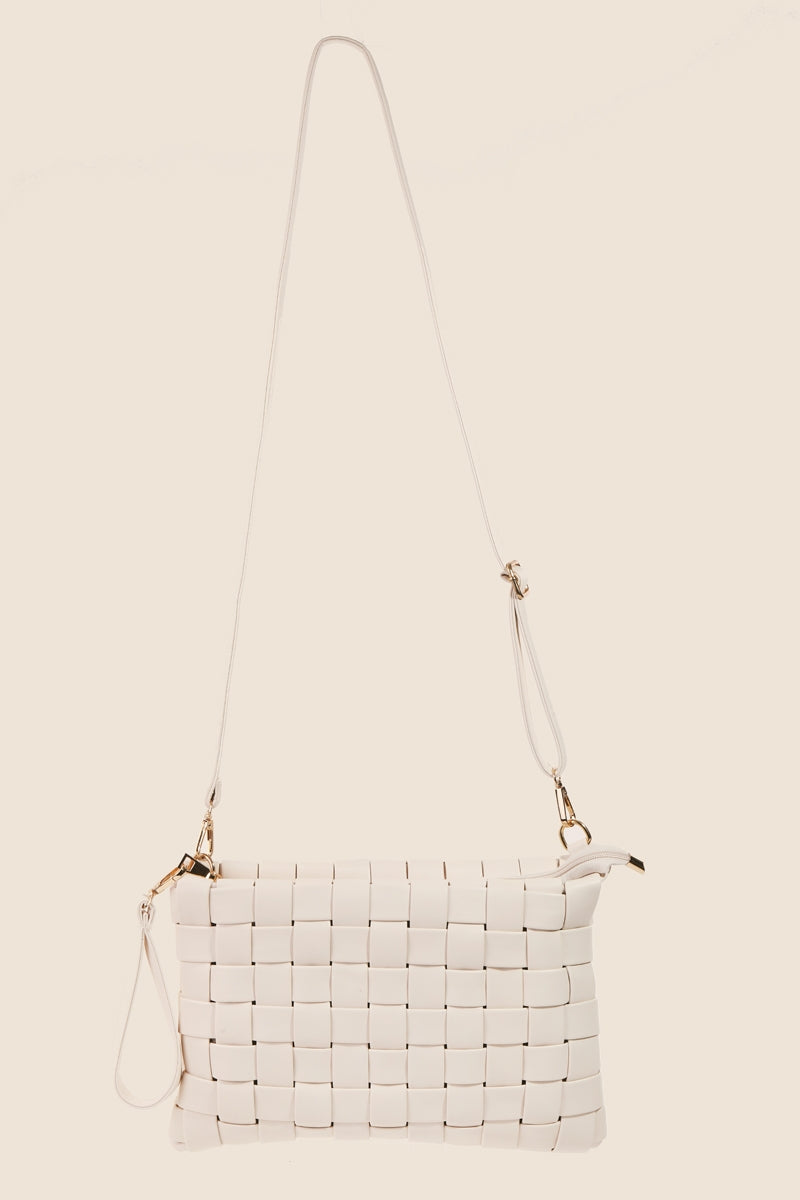 Basket weave leather online bag