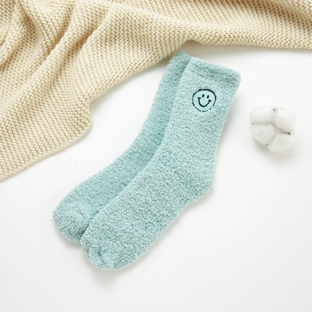 Soft Smiley Face Crew Socks