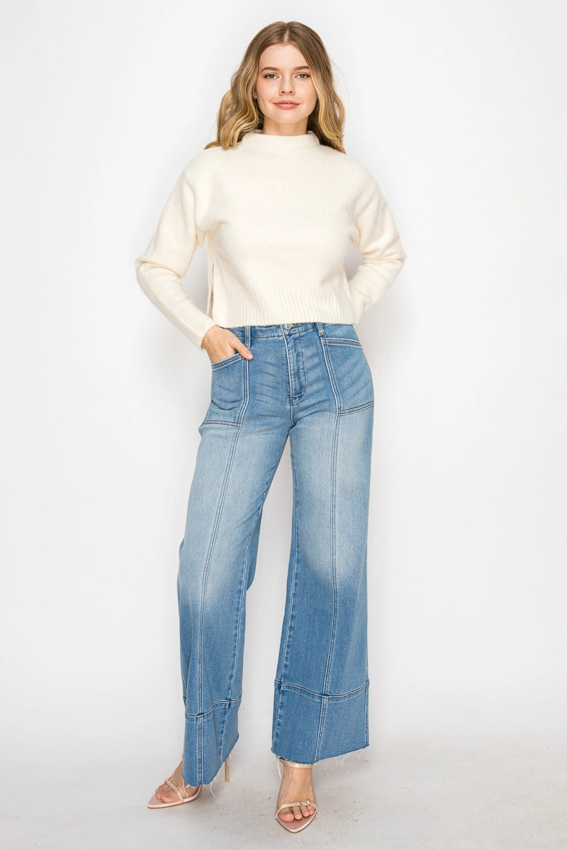 Tummy Control Slim Palazzo Jeans