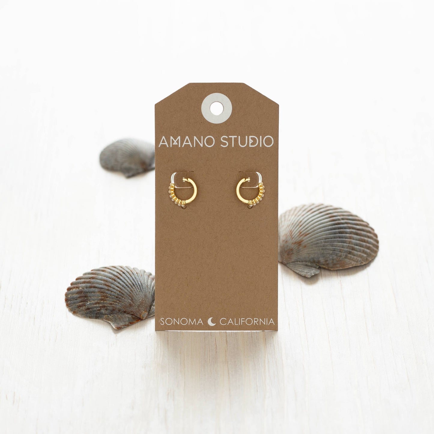 Pearl Huggie Hoops