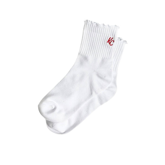 White KC Ruffle Socks