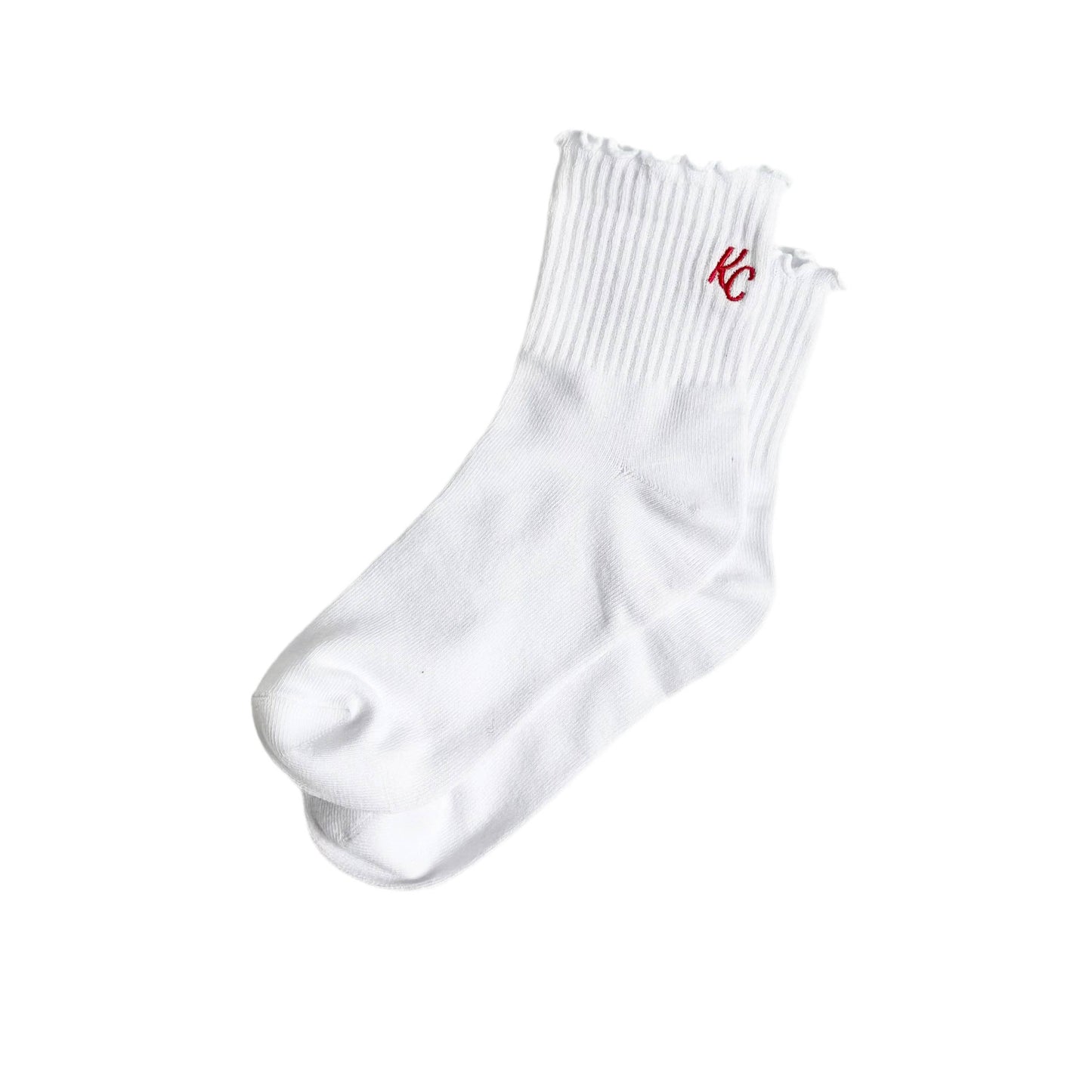 White KC Ruffle Socks